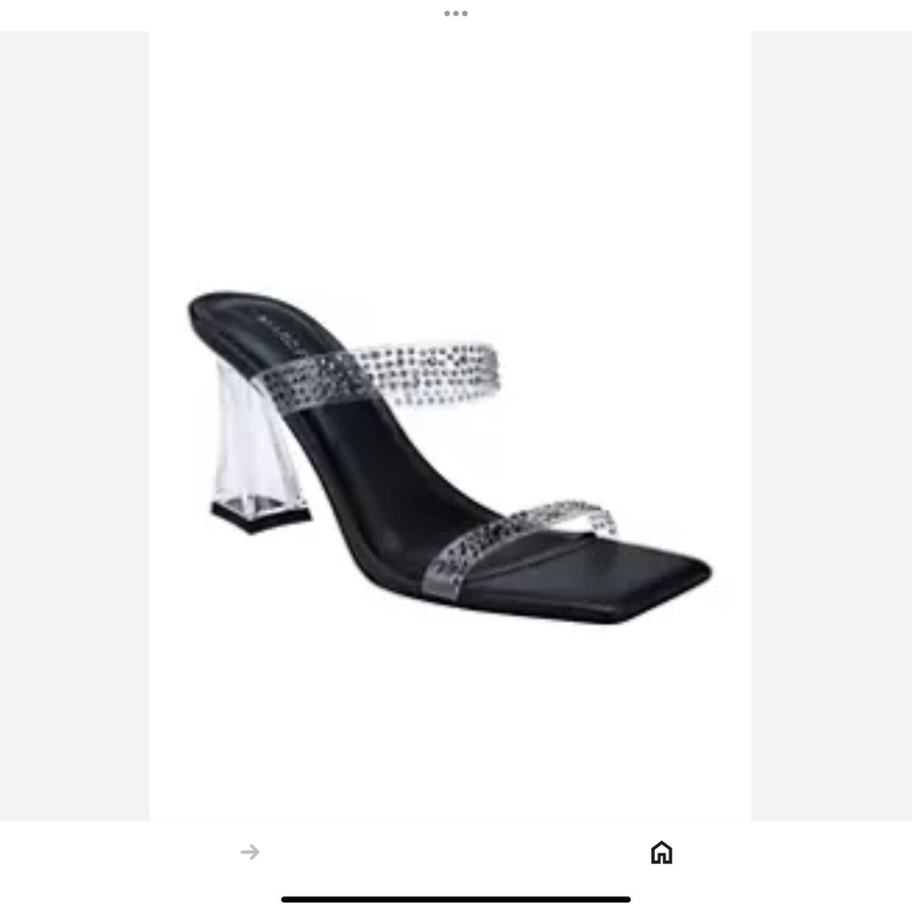 Mark Fisher Anlita Lucite Elegant Black-Embellished Women's Heels - Picture 4 of 11